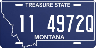 MT license plate 114972Q