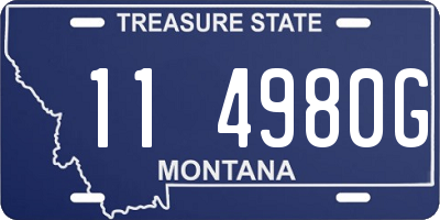 MT license plate 114980G
