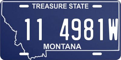 MT license plate 114981W