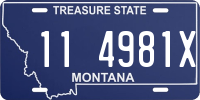 MT license plate 114981X