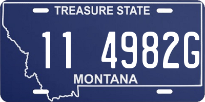 MT license plate 114982G