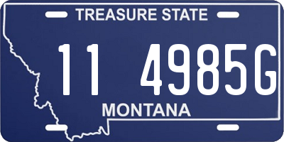 MT license plate 114985G