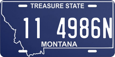 MT license plate 114986N