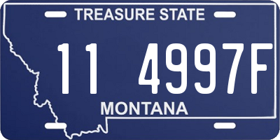 MT license plate 114997F