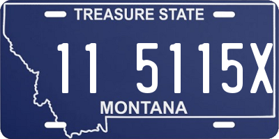 MT license plate 115115X