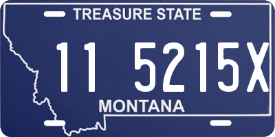 MT license plate 115215X