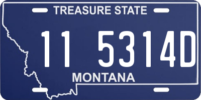 MT license plate 115314D