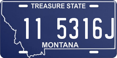 MT license plate 115316J