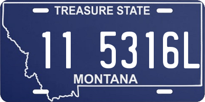 MT license plate 115316L