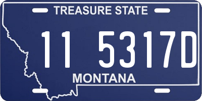 MT license plate 115317D