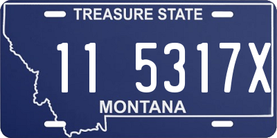 MT license plate 115317X
