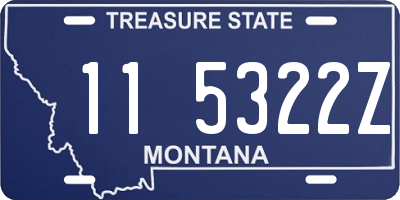 MT license plate 115322Z