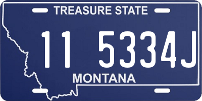 MT license plate 115334J