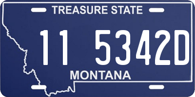 MT license plate 115342D