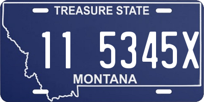 MT license plate 115345X
