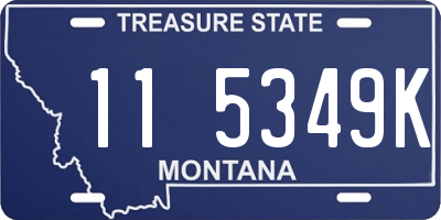 MT license plate 115349K