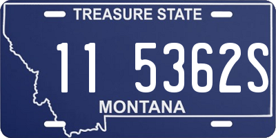 MT license plate 115362S