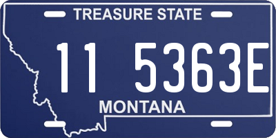 MT license plate 115363E