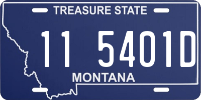 MT license plate 115401D