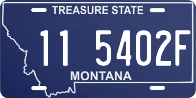 MT license plate 115402F