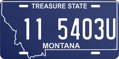 MT license plate 115403U