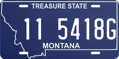 MT license plate 115418G