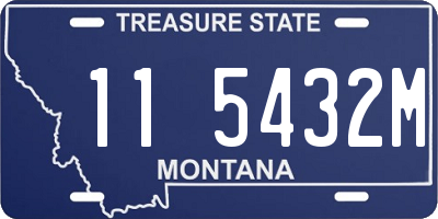 MT license plate 115432M