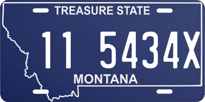 MT license plate 115434X