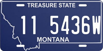 MT license plate 115436W