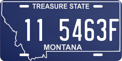 MT license plate 115463F