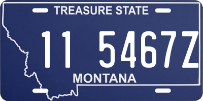 MT license plate 115467Z