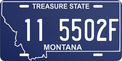 MT license plate 115502F