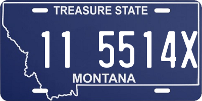 MT license plate 115514X