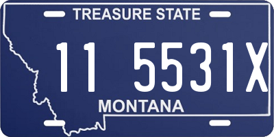 MT license plate 115531X