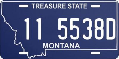 MT license plate 115538D