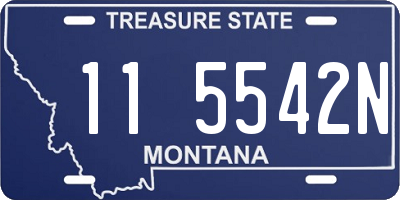 MT license plate 115542N