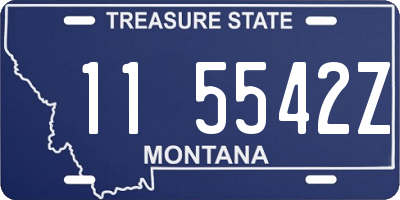 MT license plate 115542Z