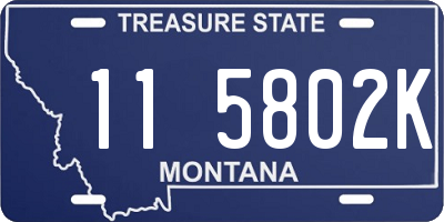 MT license plate 115802K