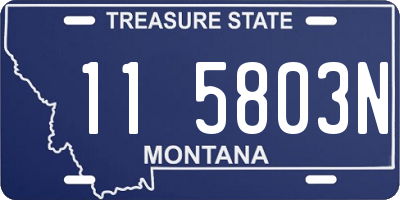 MT license plate 115803N