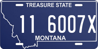 MT license plate 116007X