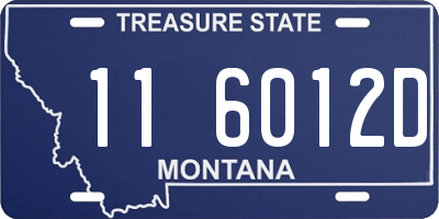 MT license plate 116012D