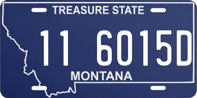 MT license plate 116015D