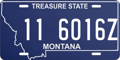 MT license plate 116016Z
