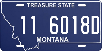 MT license plate 116018D