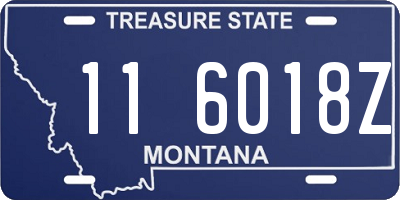 MT license plate 116018Z