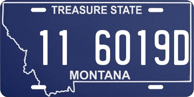 MT license plate 116019D