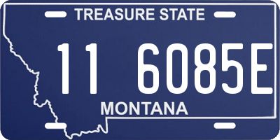 MT license plate 116085E