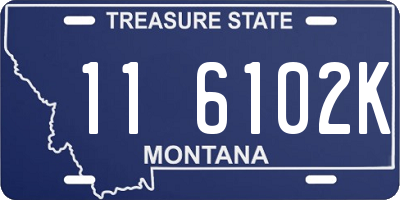 MT license plate 116102K