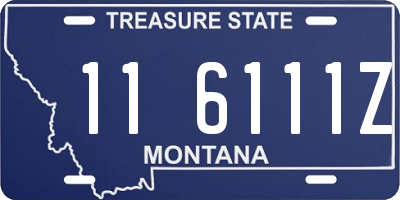MT license plate 116111Z