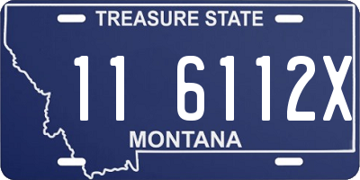 MT license plate 116112X